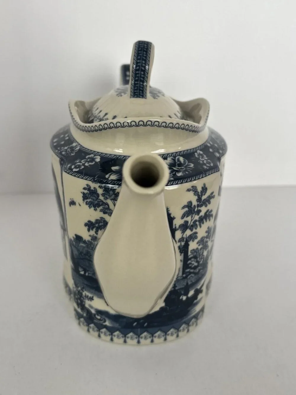 Blue White Teapot Bird Ceramic Transferware Style Mothers Day Gift Idea Tea Pot